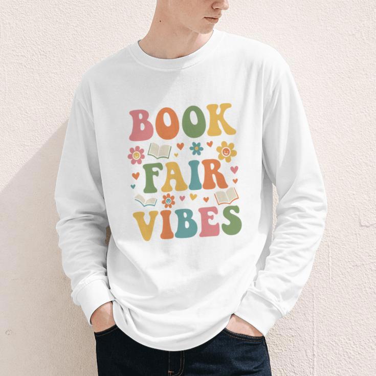 Book Fair Vibes Groovy Retro School Reading Nostalgic Youth Long Sleeve Tee Book Fair Vibes Groovy Retro School Reading Nostalgic Youth Long Sleeve Tee