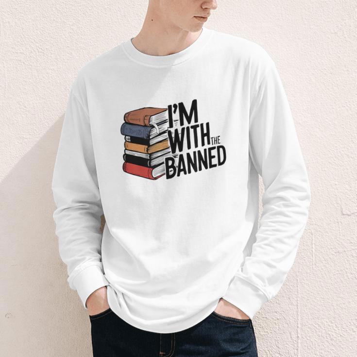 Book Lovers Im With The Banned Books For Reading Librarian Youth Long Sleeve Tee
