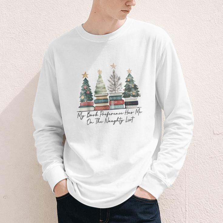 My Book Preference Has Me On The Naughty List Christmas Tree Youth Long Sleeve Tee My Book Preference Has Me On The Naughty List Christmas Tree Youth Long Sleeve Tee