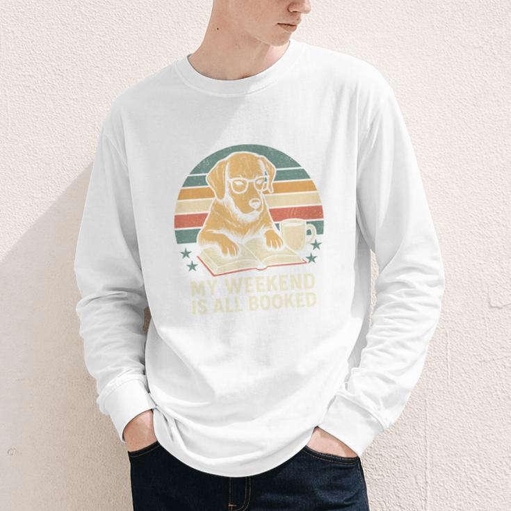 My Weekend Is All Booked Vintage Dog Reading Book Lovers Youth Long Sleeve Tee My Weekend Is All Booked Vintage Dog Reading Book Lovers Youth Long Sleeve Tee