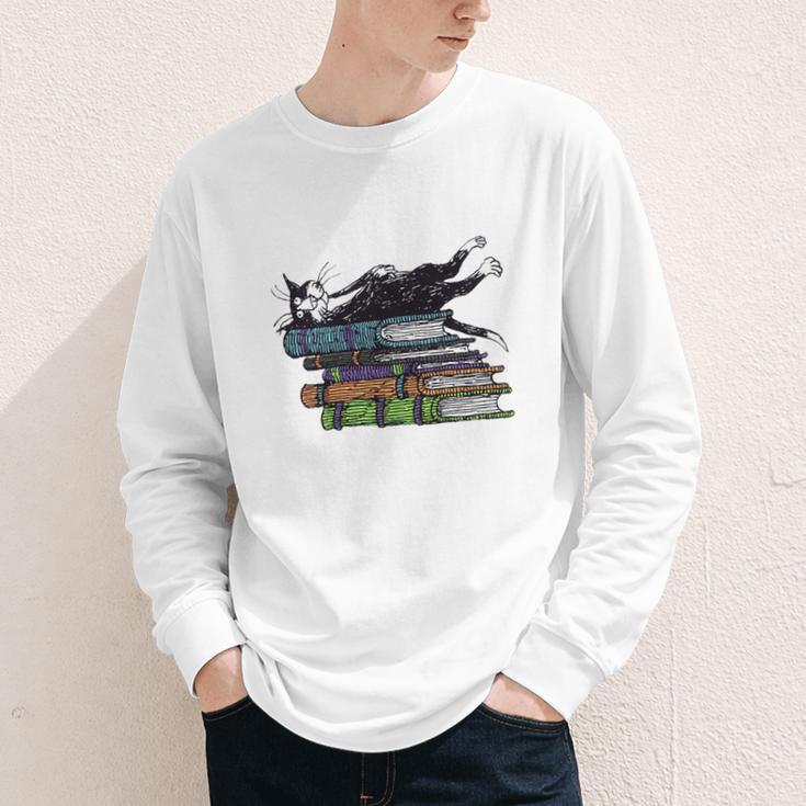 Books Cats Life Is Sweet Cats Books Lover Men Women Youth Long Sleeve Tee