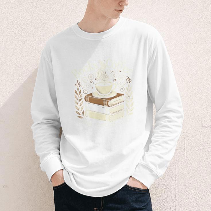Books Coffee And Quiet Places Literature Youth Long Sleeve Tee