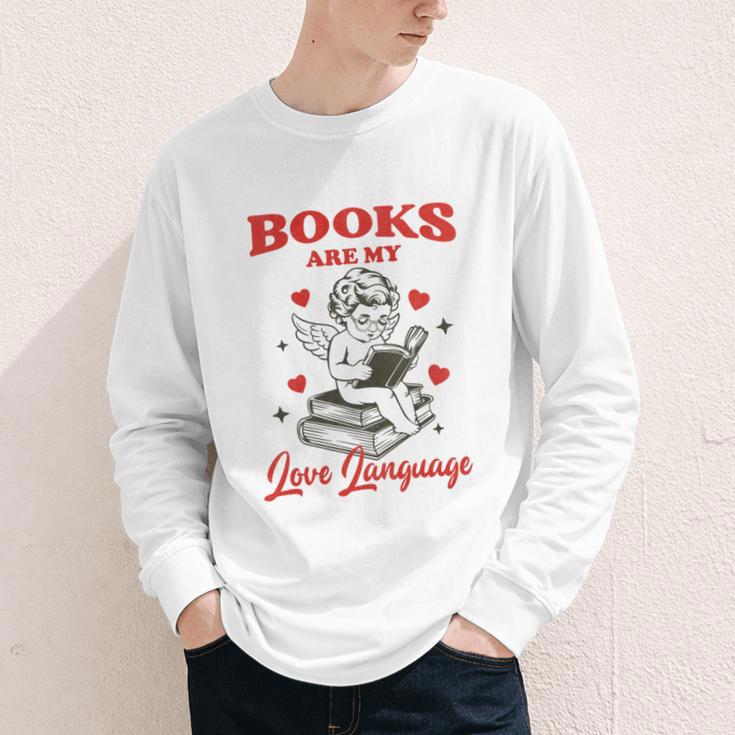 Books Are My LoveLanguage Cupid Valentines Youth Long Sleeve Tee Books Are My LoveLanguage Cupid Valentines Youth Long Sleeve Tee