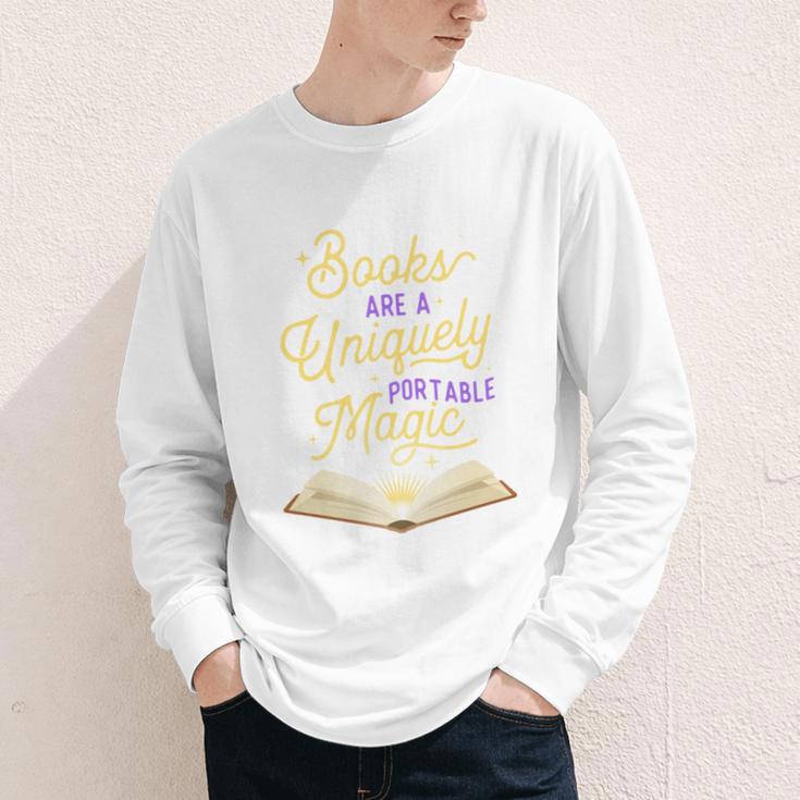 Books Are A Uniquely Portable Magic Reading Bookworm Youth Long Sleeve Tee Books Are A Uniquely Portable Magic Reading Bookworm Youth Long Sleeve Tee