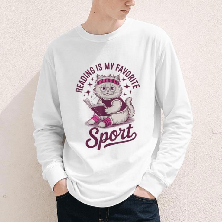 Cat Reading Is My Favorite Sport Retro Book Lover Youth Long Sleeve Tee Cat Reading Is My Favorite Sport Retro Book Lover Youth Long Sleeve Tee