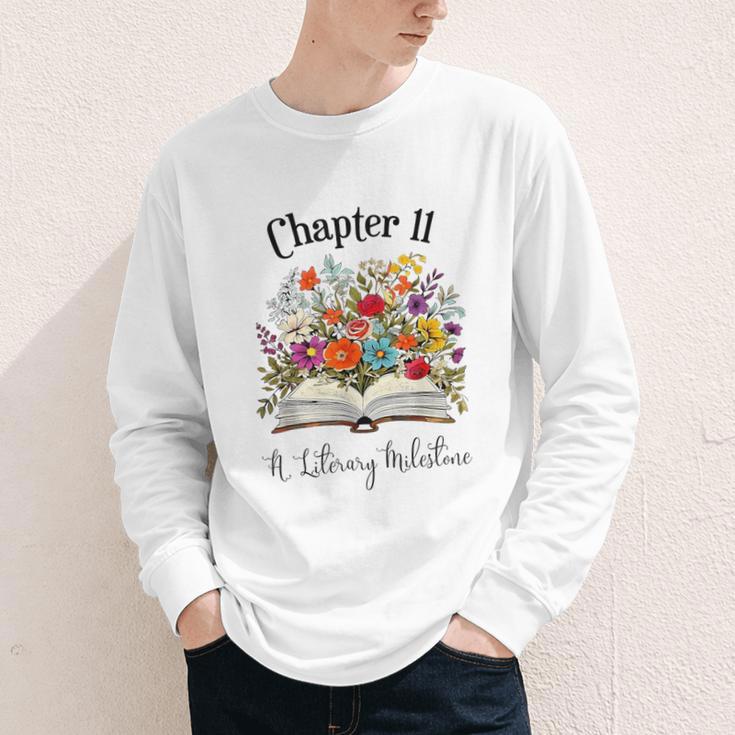 Chapter 11 Years Old 11th Birthday Wildflower Book Lover Youth Long Sleeve Tee