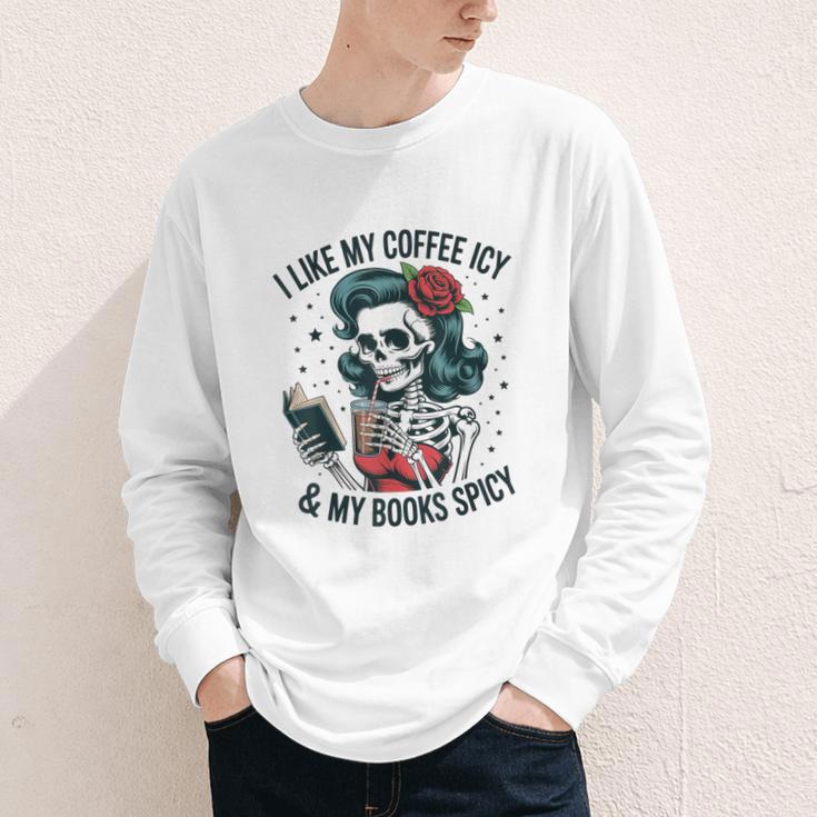 I Like My Coffee ICY & My Books Spicy For Book Lovers Youth Long Sleeve Tee I Like My Coffee ICY & My Books Spicy For Book Lovers Youth Long Sleeve Tee