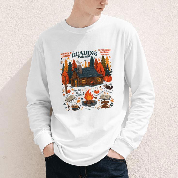 Cozy Reading Cabin Retreat Fall Bookish Autumn Cozy Reader Youth Long Sleeve Tee Cozy Reading Cabin Retreat Fall Bookish Autumn Cozy Reader Youth Long Sleeve Tee