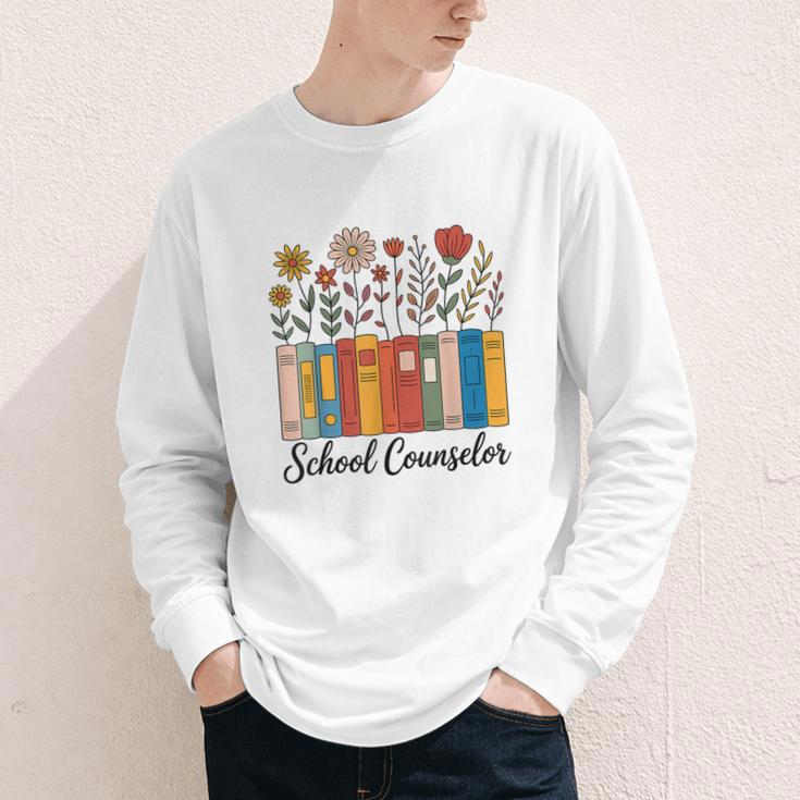 Cute Wildflower Book School Counseling Life School Counselor Youth Long Sleeve Tee Cute Wildflower Book School Counseling Life School Counselor Youth Long Sleeve Tee
