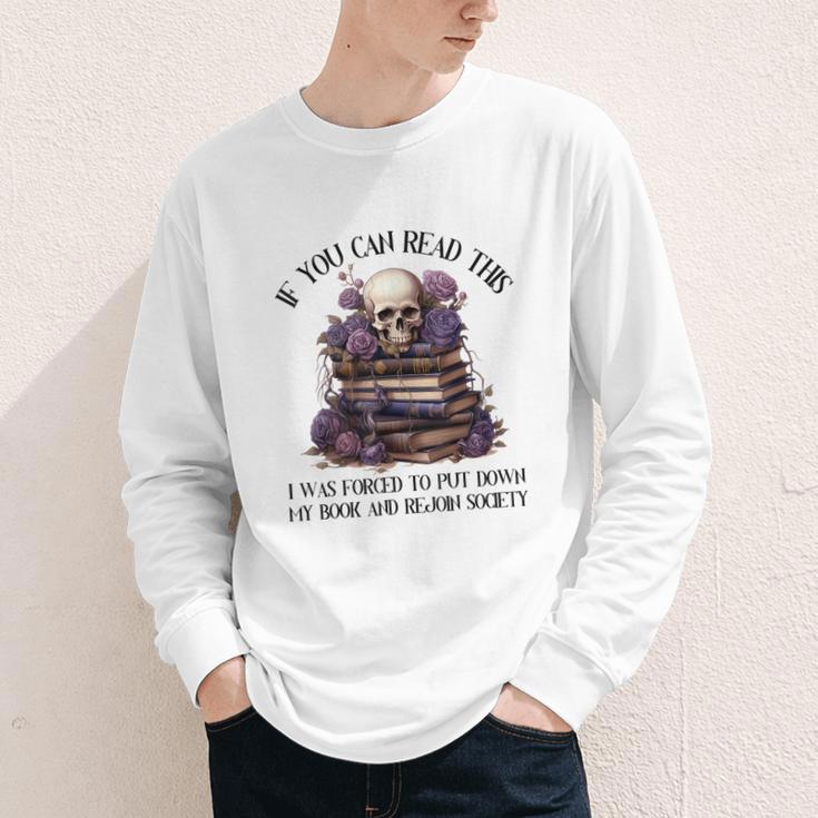 Dark Romance Merch I Put Down My Book Lover Spicy Skeleton Youth Long Sleeve Tee