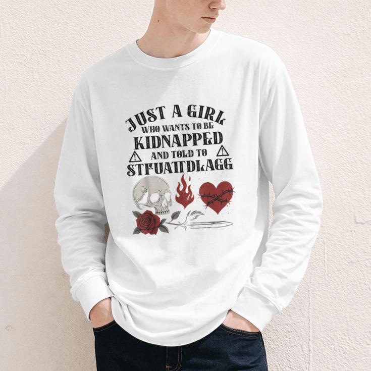 Dark Romance Smutt Book Merch Just A Good Girl STFUATTDLAGG Youth Long Sleeve Tee Dark Romance Smutt Book Merch Just A Good Girl STFUATTDLAGG Youth Long Sleeve Tee