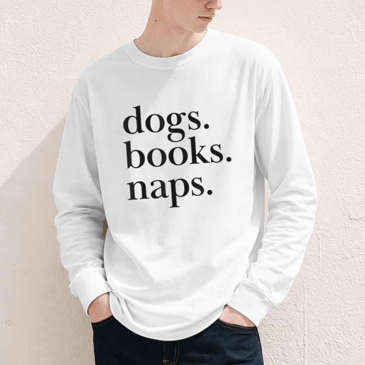 Dogs Books Naps Lovers Youth Long Sleeve Tee