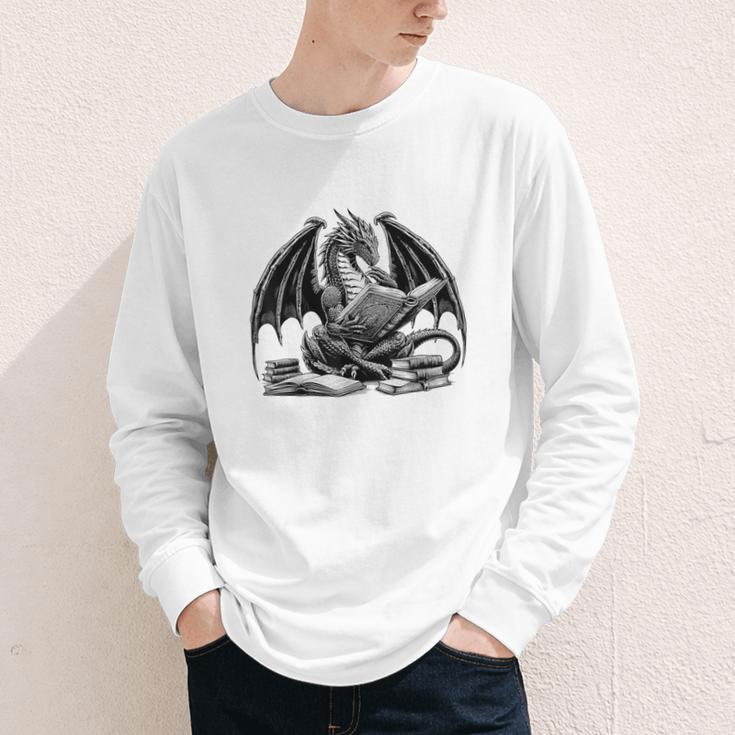 Dragon Reading Book Bookworm Books Dragon Learning Youth Long Sleeve Tee Dragon Reading Book Bookworm Books Dragon Learning Youth Long Sleeve Tee