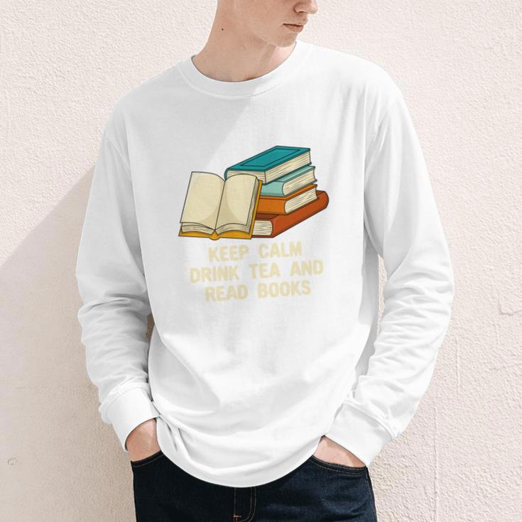 Drink Tea And Read Books Reading Bookworm Literature Youth Long Sleeve Tee