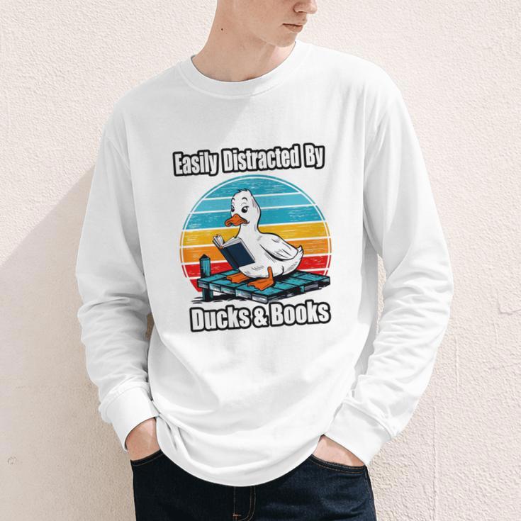 Ducks Books Lover Easily Distracted By Ducks & Books Youth Long Sleeve Tee