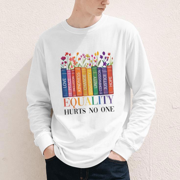 Equality Hurts No One LGBTQ Pride Books And Flowers Youth Long Sleeve Tee