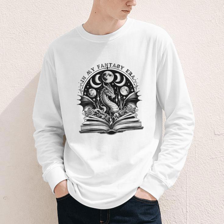 In My Fantasy Era Books Dragon & Moon Bookish Bookworm Youth Long Sleeve Tee
