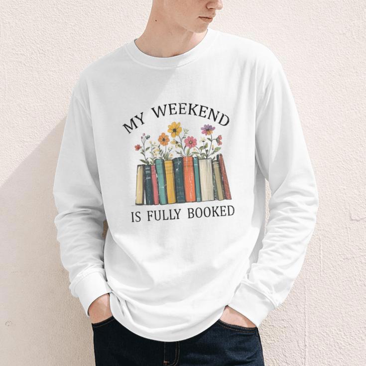 My Weekend Is Fully Booked Cozy Bookish Youth Long Sleeve Tee