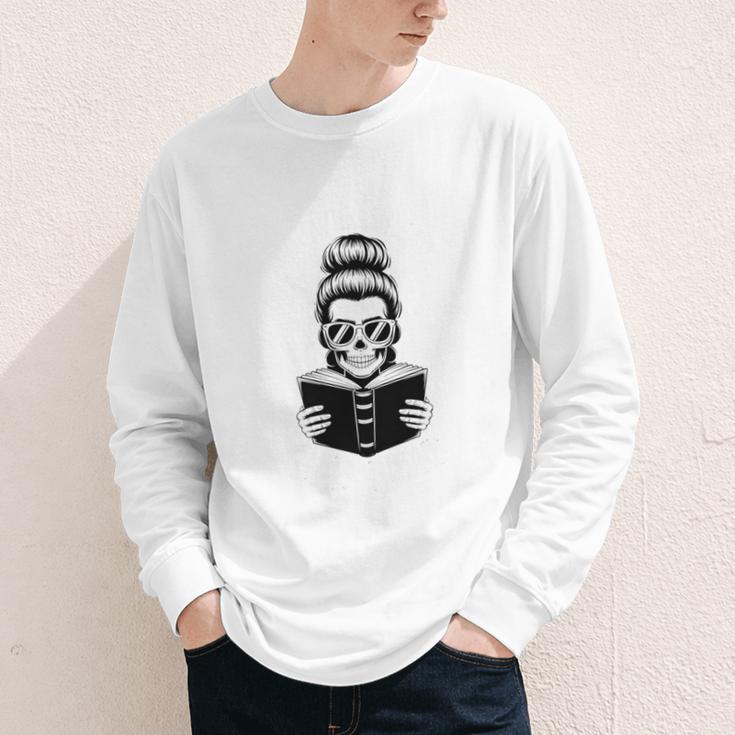 Good Girls Read Bad Books Skeleton Youth Long Sleeve Tee