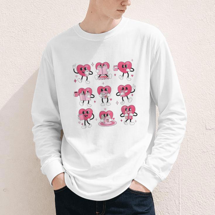Heart Reading Books Valentine Teacher Boy Girl Book Lover Youth Long Sleeve Tee Heart Reading Books Valentine Teacher Boy Girl Book Lover Youth Long Sleeve Tee