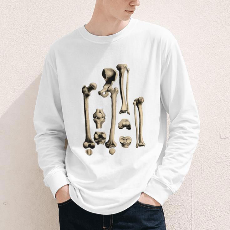 Hip And Leg Bones Book Print Vintage Human Bones Youth Long Sleeve Tee