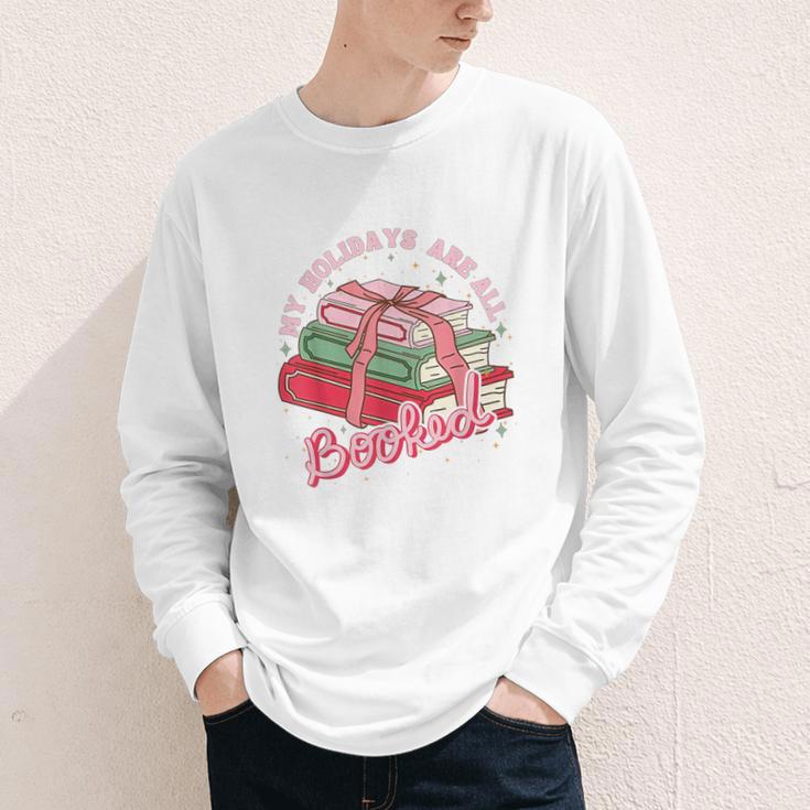 My Holidays Are All Booked Christmas Reading Books Bookish Youth Long Sleeve Tee