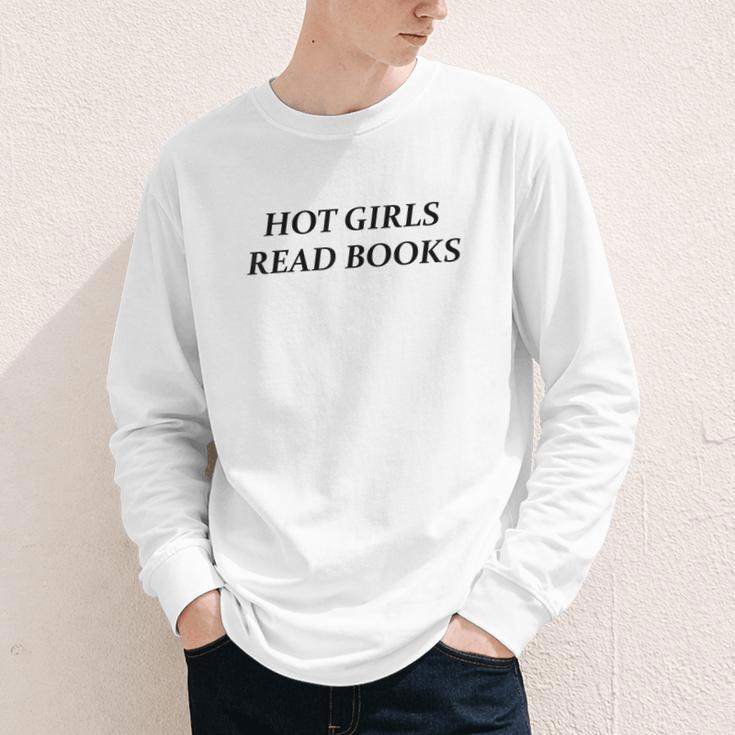 Hot Girls Read Books Confident Reading Bookworm Girl Youth Long Sleeve Tee