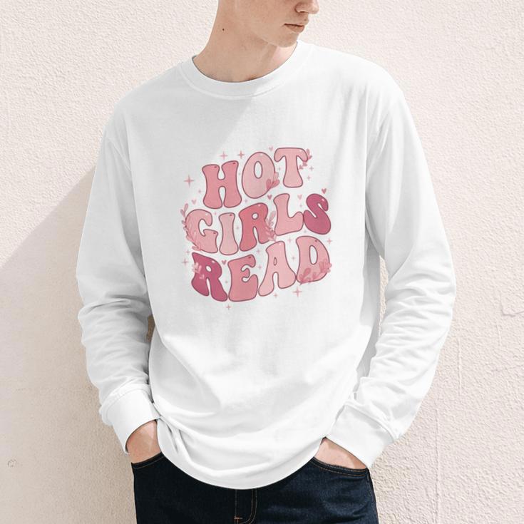 Hot Girls Read Cute Book Lover Reading Club Youth Long Sleeve Tee