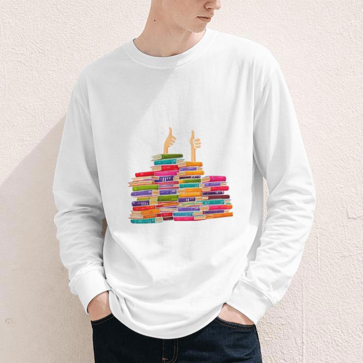 I'm Fine Reading Books Reader Book Lover Librarian Youth Long Sleeve Tee