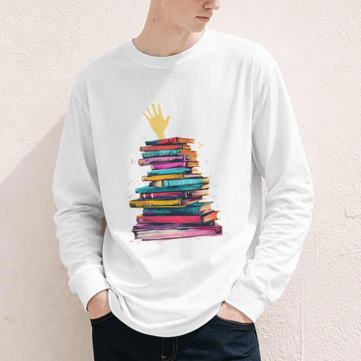 I'm OK Reading Books Library Bookworm Bookish Book Lover Youth Long Sleeve Tee