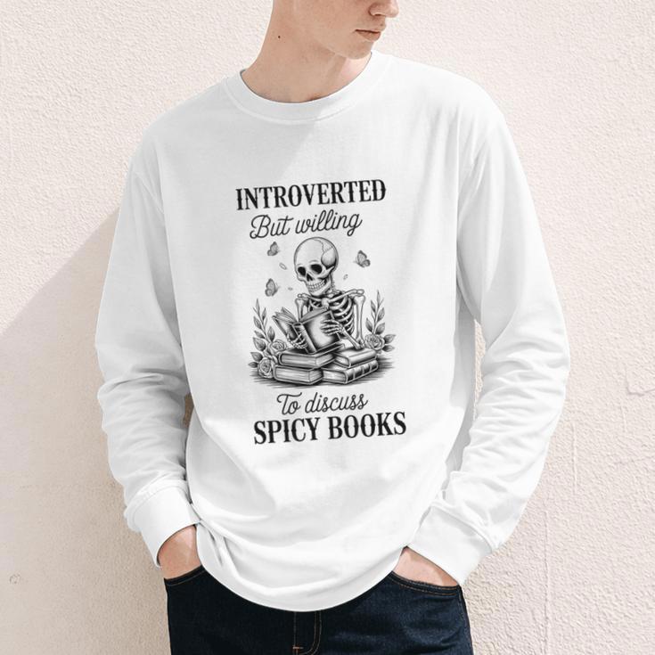 Introvert Read Spicy Books Lover Bookworm Skeleton Reading Youth Long Sleeve Tee Introvert Read Spicy Books Lover Bookworm Skeleton Reading Youth Long Sleeve Tee