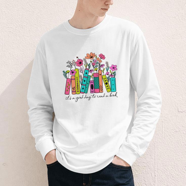 It's A Good Day To Read A Book Floral Book Lovers Librarian Youth Long Sleeve Tee