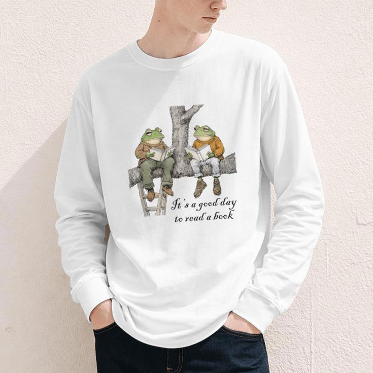 It's A Good Day To Read A Book Frog Toad Youth Long Sleeve Tee