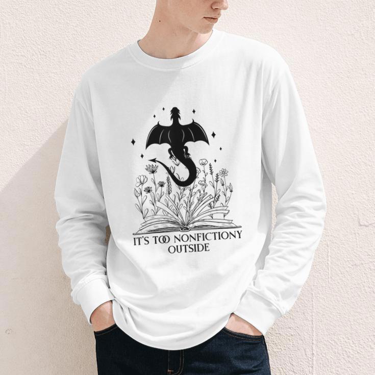 It's Too Nonfictiony Outside Book Dragon Reading Fantasy Era Youth Long Sleeve Tee It's Too Nonfictiony Outside Book Dragon Reading Fantasy Era Youth Long Sleeve Tee