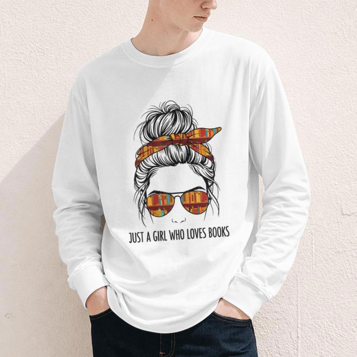 Just a Girl Who Loves Books Pajamas Shirt Reading Book Lover Youth Long Sleeve Tee Just a Girl Who Loves Books Pajamas Shirt Reading Book Lover Youth Long Sleeve Tee