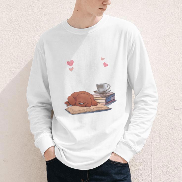Just a Girl Who Loves Dogs Books Coffee T-Shirt Youth Long Sleeve Tee
