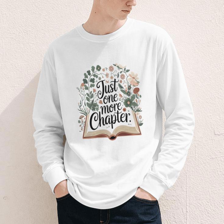 Just One More Chapter Bookish Book Reading Botanical Youth Long Sleeve Tee