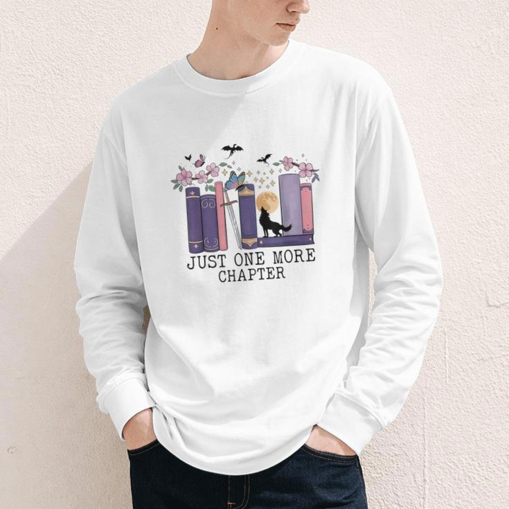 Just One More Chapter Romantasy Book Dragon Bookworm Bookish Youth Long Sleeve Tee