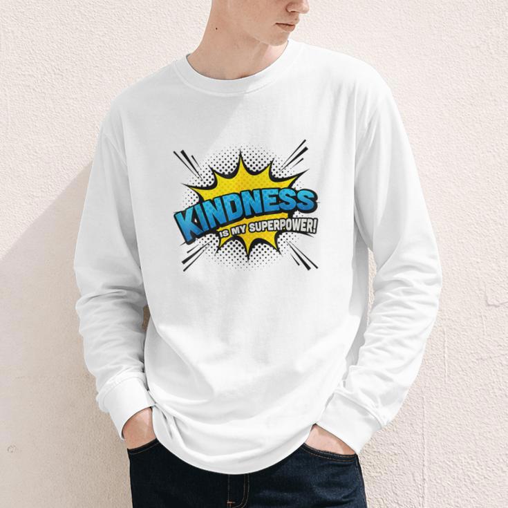 Kindness Is My Superpower Retro Comic Book T-Shirt Youth Long Sleeve Tee