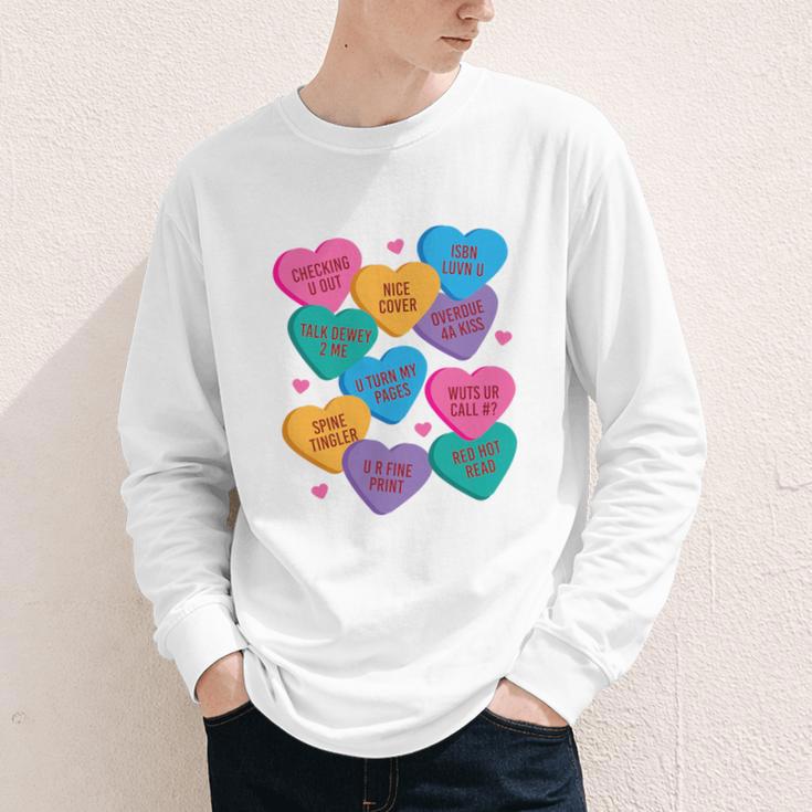 Librarian Shirt Valentines Book Worm Reading Tshirt Premium Tri-Blend Youth Long Sleeve Tee