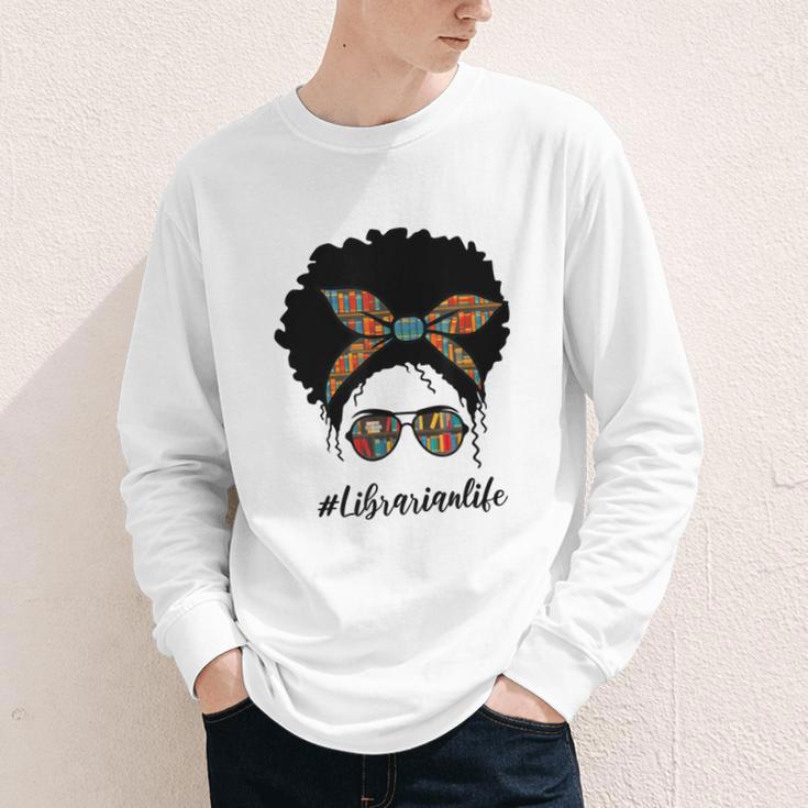 Librarian Teacher Messy Bun Life Book Library Back To School Youth Long Sleeve Tee Librarian Teacher Messy Bun Life Book Library Back To School Youth Long Sleeve Tee