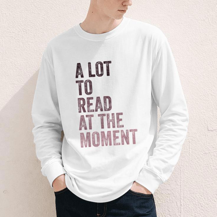 A Lot To Read At The Moment Book Reader Retro Reading Youth Long Sleeve Tee