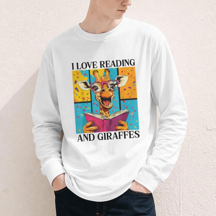 Love Reading And Giraffes Cute Giraffe Reading Book Lovers Youth Long Sleeve Tee