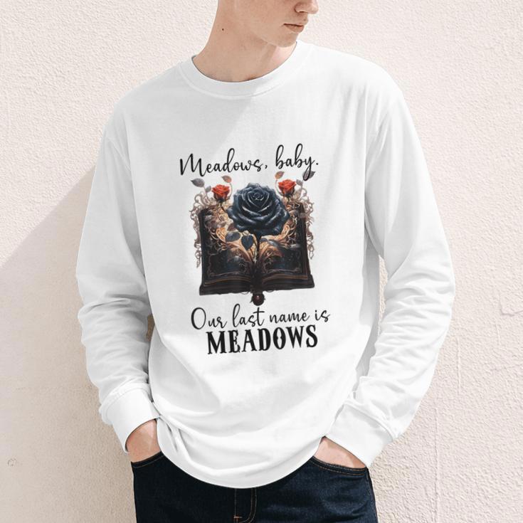 Meadows Baby Our Last Name Is Meadows Dark Romance Smut Book Youth Long Sleeve Tee