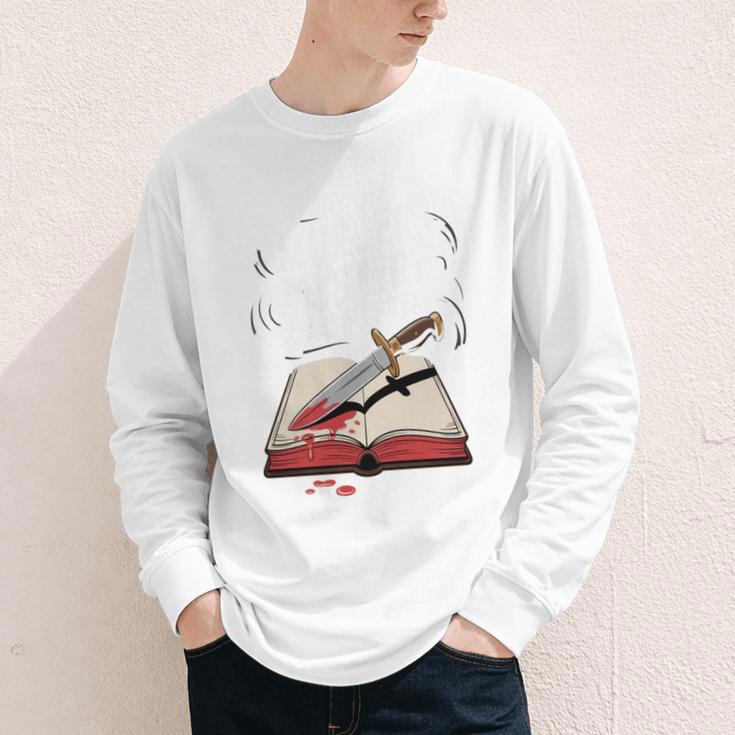 Murder Mystery And a Cup Of Tea Book Humor Youth Long Sleeve Tee