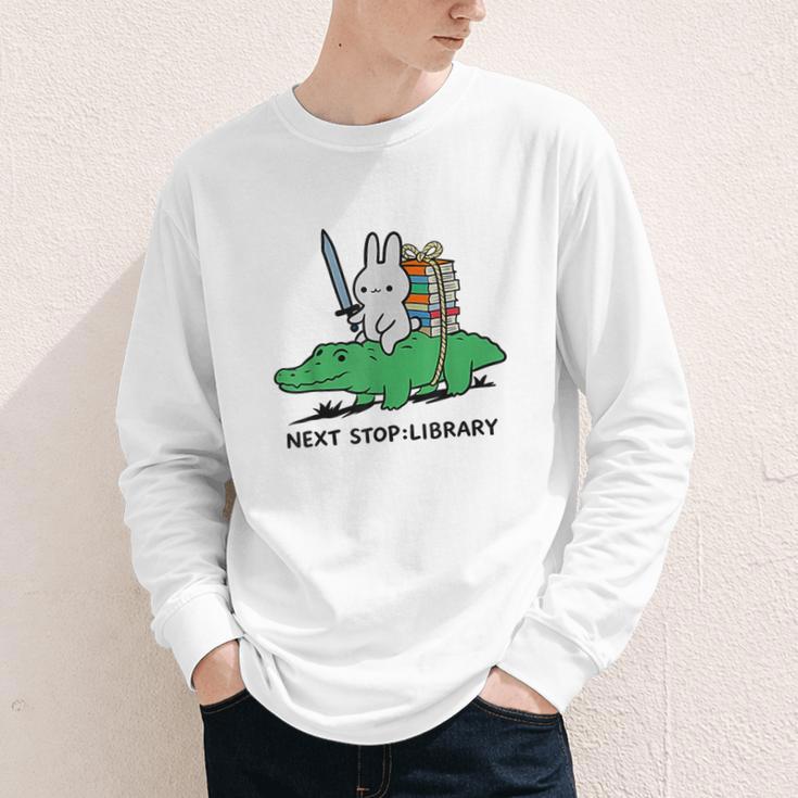 Next Stop Library Reading Book Youth Long Sleeve Tee Next Stop Library Reading Book Youth Long Sleeve Tee
