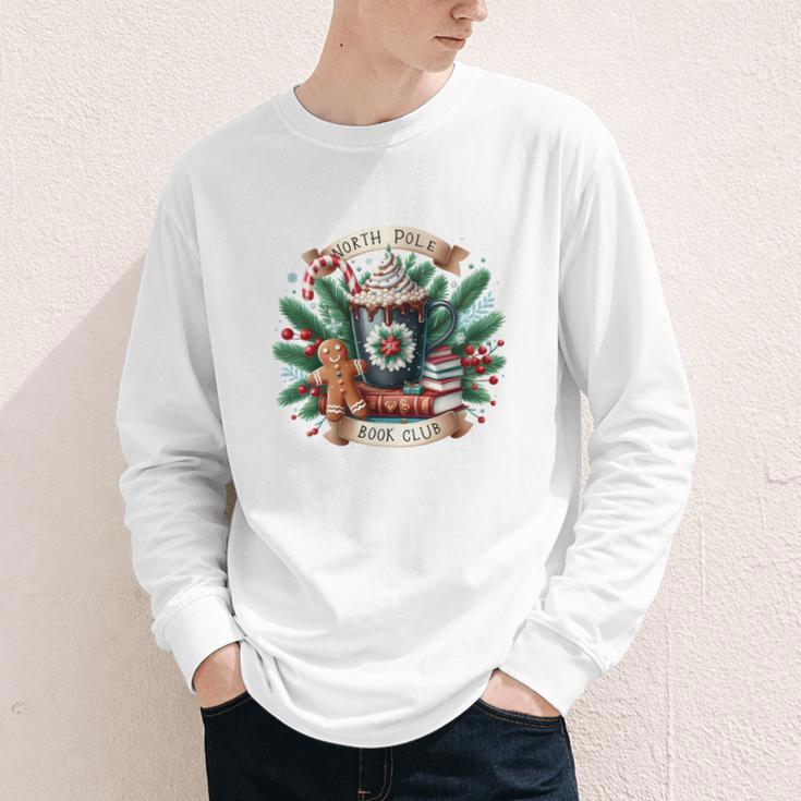 North Pole Book Club Books Reading Mug Gingerbread Youth Long Sleeve Tee