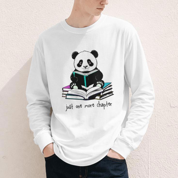 Panda Reading Chapter Books Youth Long Sleeve Tee Panda Reading Chapter Books Youth Long Sleeve Tee