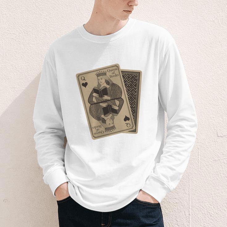 Queen Of Books Playing Card Aesthetic For Book Lovers Premium Tri-Blend Youth Long Sleeve Tee