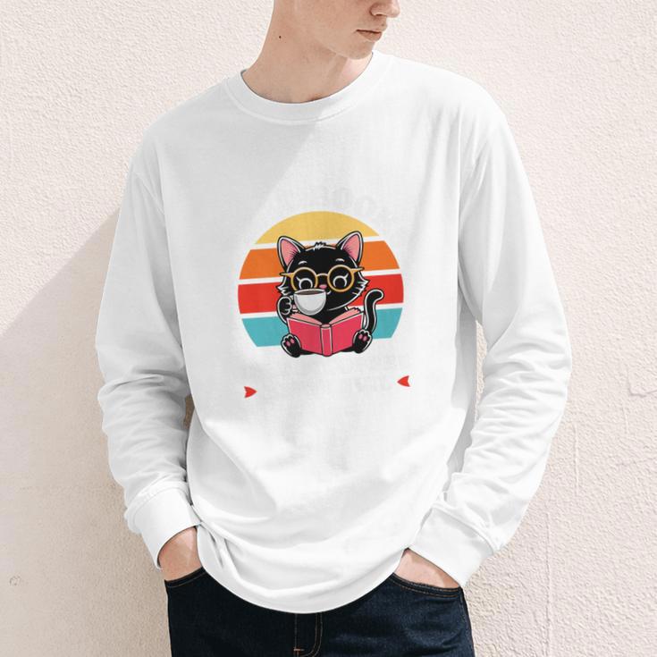 Read Books Drink Coffee Fight Evil Cat Premium Youth Long Sleeve Tee